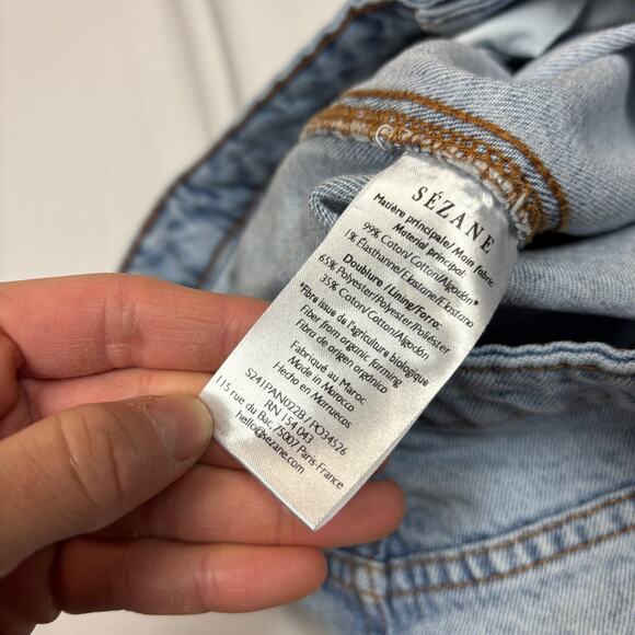 Sezane Denim Brut Sexy Jeans Women's 38 US 6 Mid Rise Tapered Straight - Picture 10 of 13